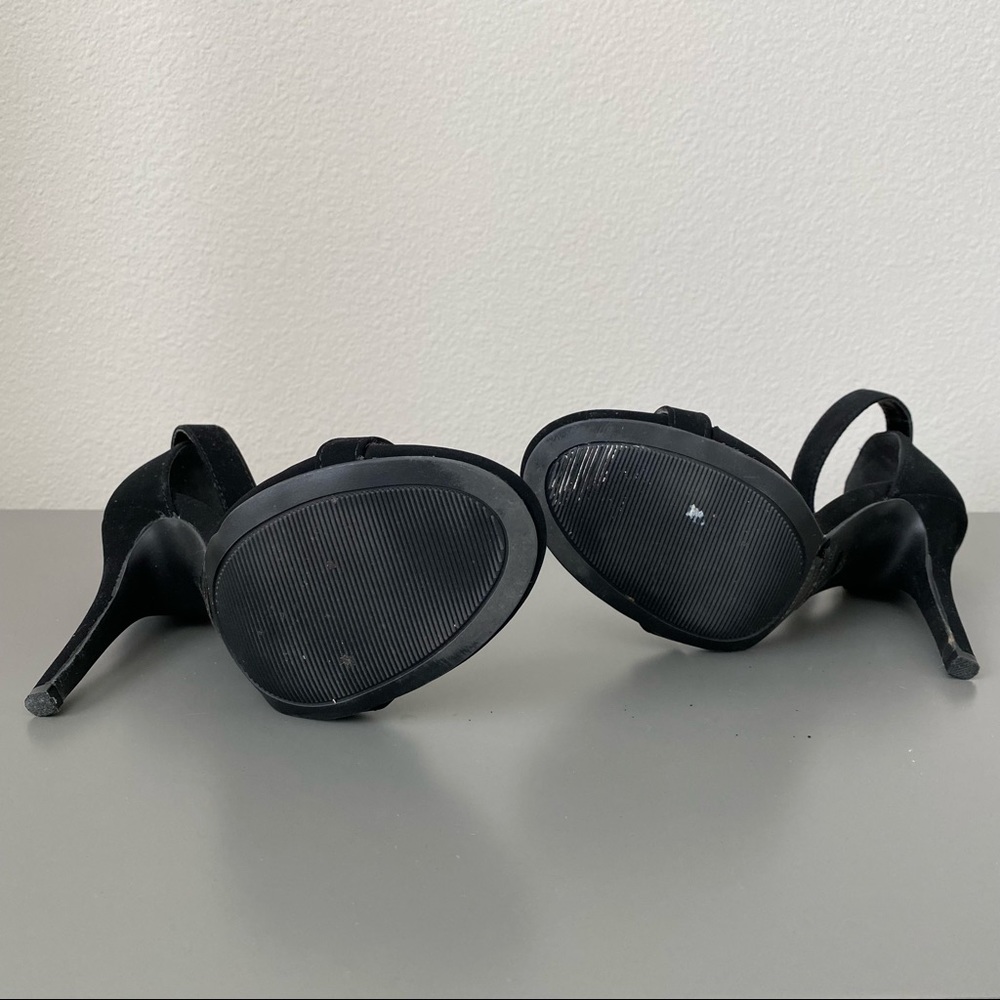 ✖️SOLD✖️ ANNE MICHELLE Enzo Black Nubuck Ankle Strap Heels - Picture 5 of 10